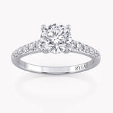 Primrose Verlobungsring Weißgold mit Brillant-Schliff Diamanten und Seitendiamanten von RYIA Fine Jewelry