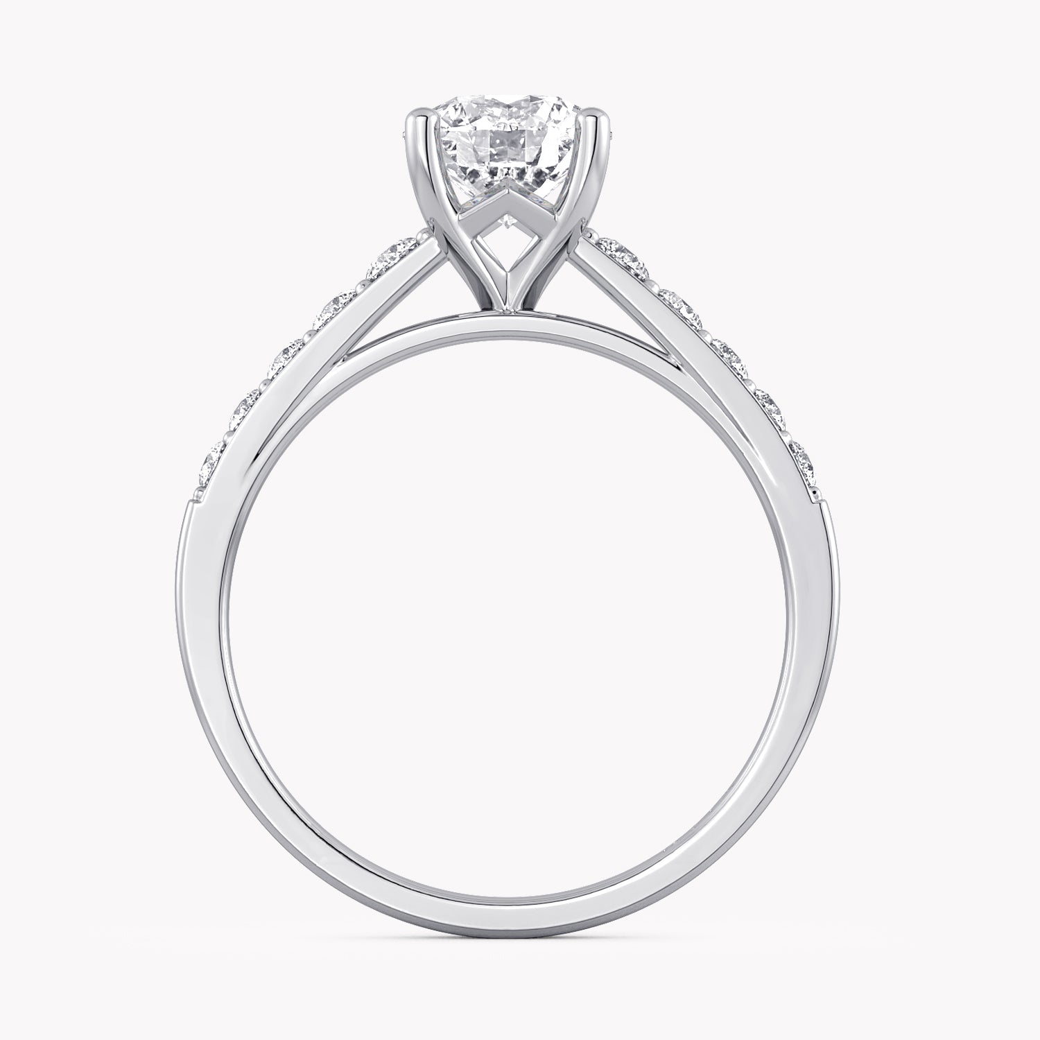 Primrose Verlobungsring Weißgold mit Brillant-Schliff Diamanten und Seitendiamanten von RYIA Fine Jewelry