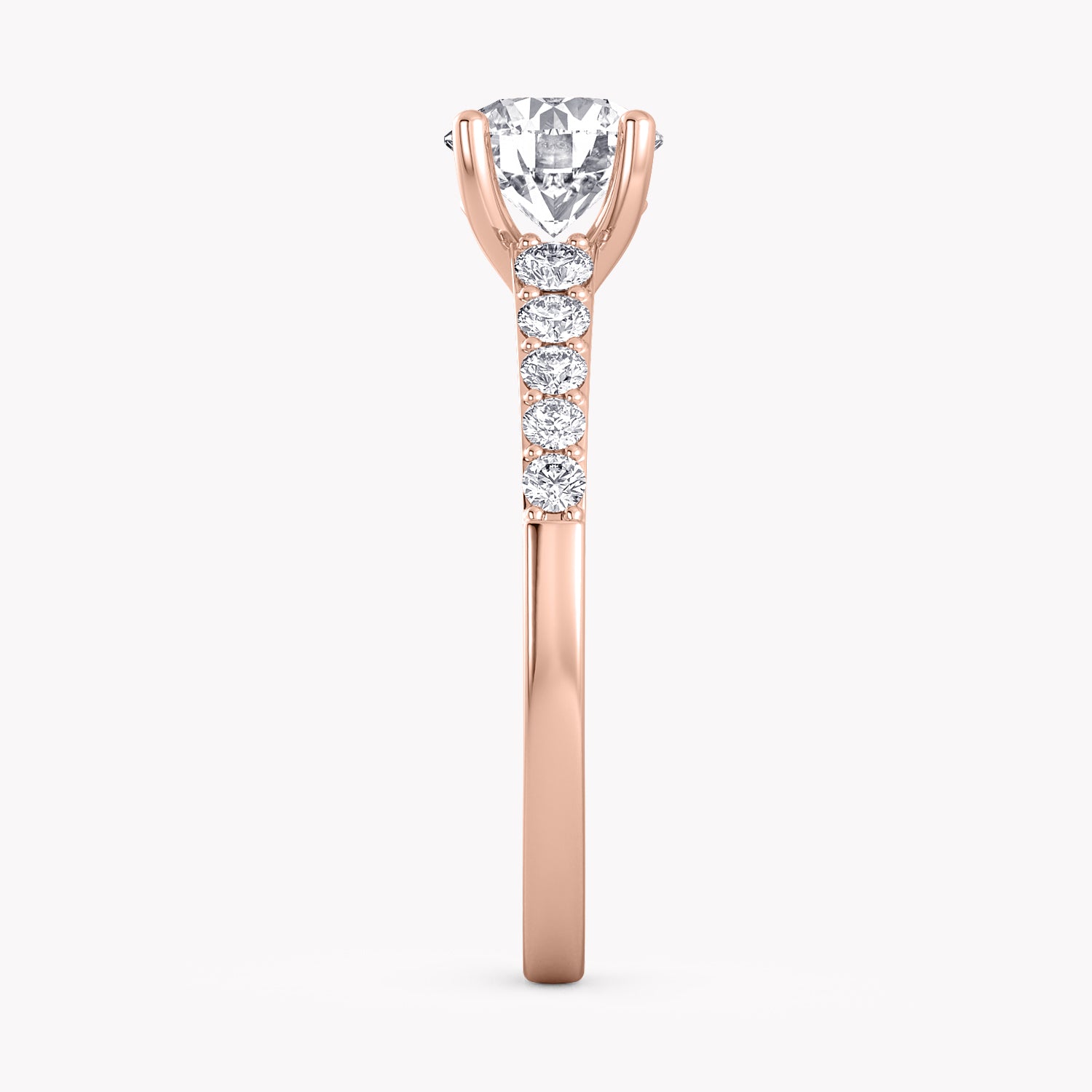 Primrose Verlobungsring Rosegold mit Brillant-Schliff Diamanten und Seitendiamanten von RYIA Fine Jewelry