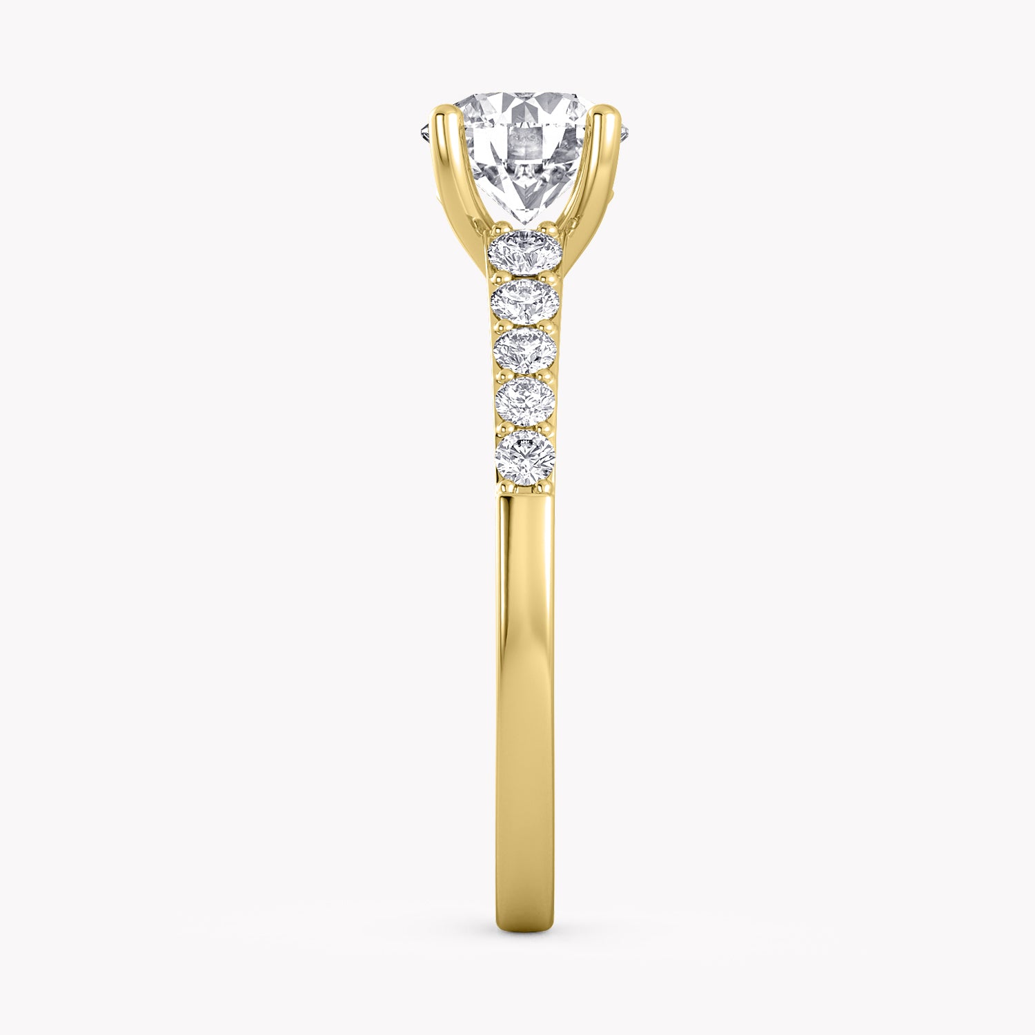 Primrose Verlobungsring Gelbgold mit Brillant-Schliff Diamanten und Seitendiamanten von RYIA Fine Jewelry