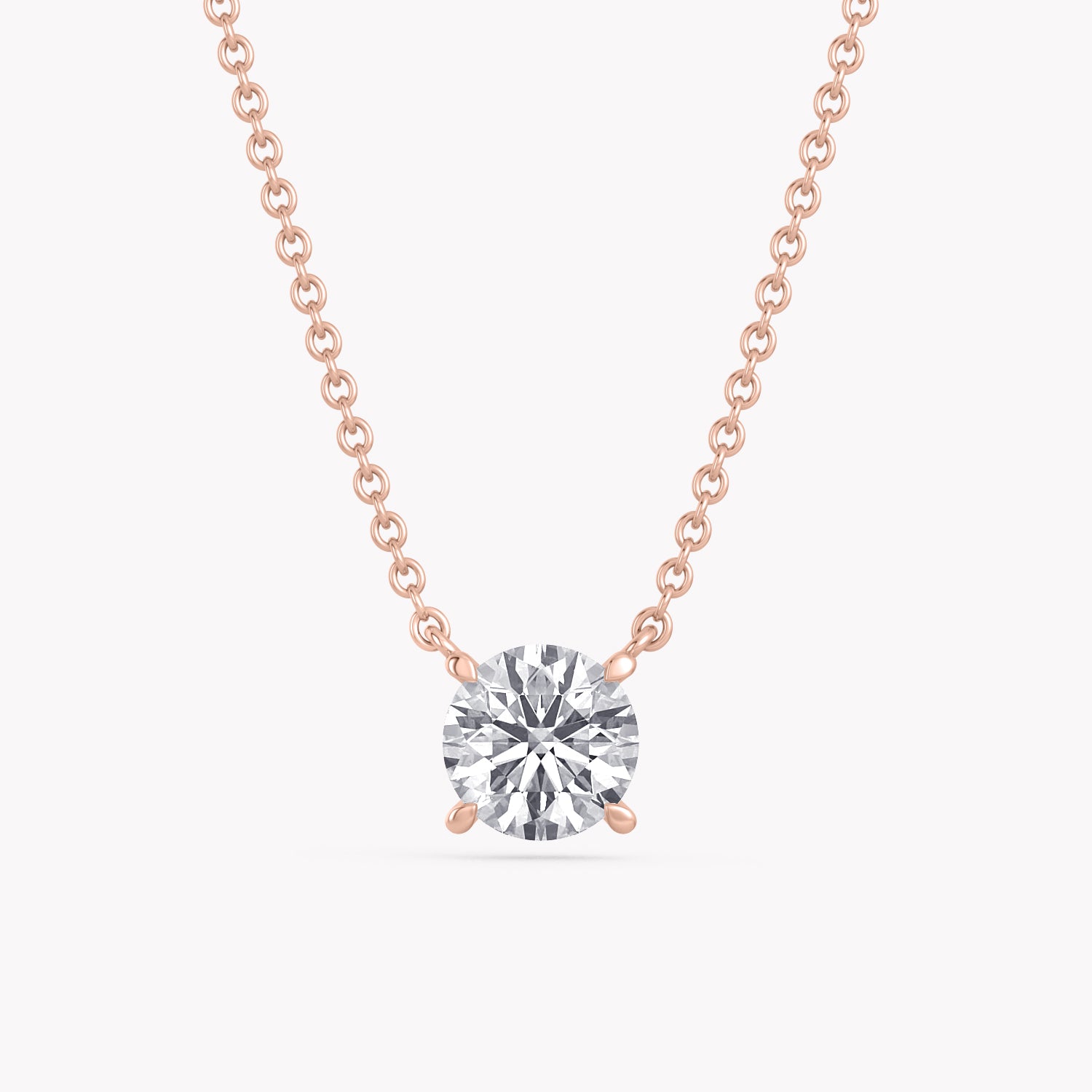Halskette Rosegold mit Solitär Labor Diamanten im Brillantschliff.