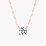 Halskette Rosegold mit Solitär Labor Diamanten im Brillantschliff.
