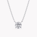 Halskette Weißgold mit Solitär Labor Diamanten im Brillantschliff.