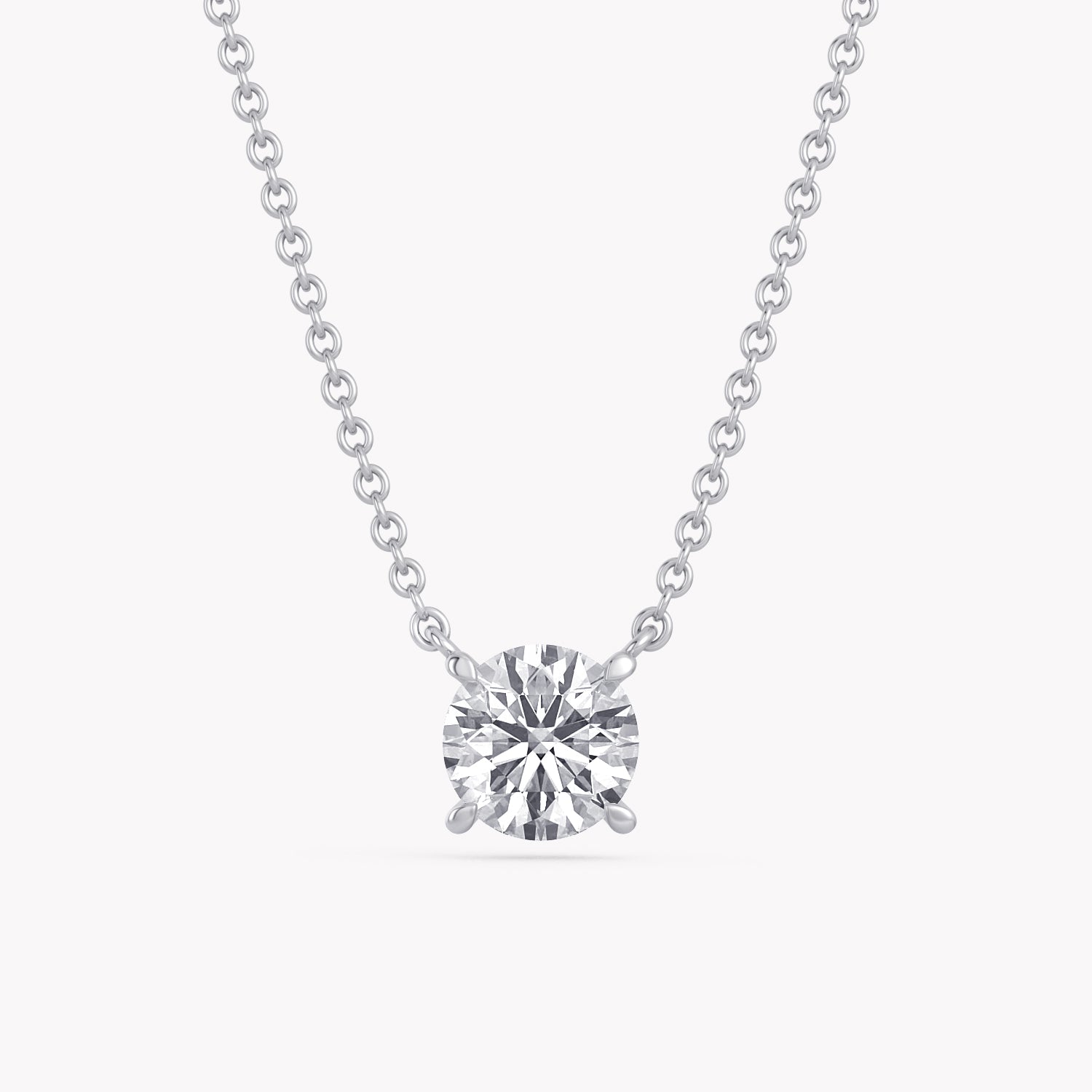 Halskette Weißgold mit Solitär Labor Diamanten im Brillantschliff.