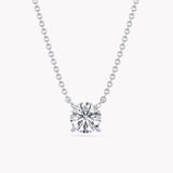 Halskette Weißgold mit Solitär Labor Diamanten im Brillantschliff.