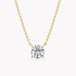Halskette Gelbgold mit Solitär Labor Diamanten im Brillantschliff.