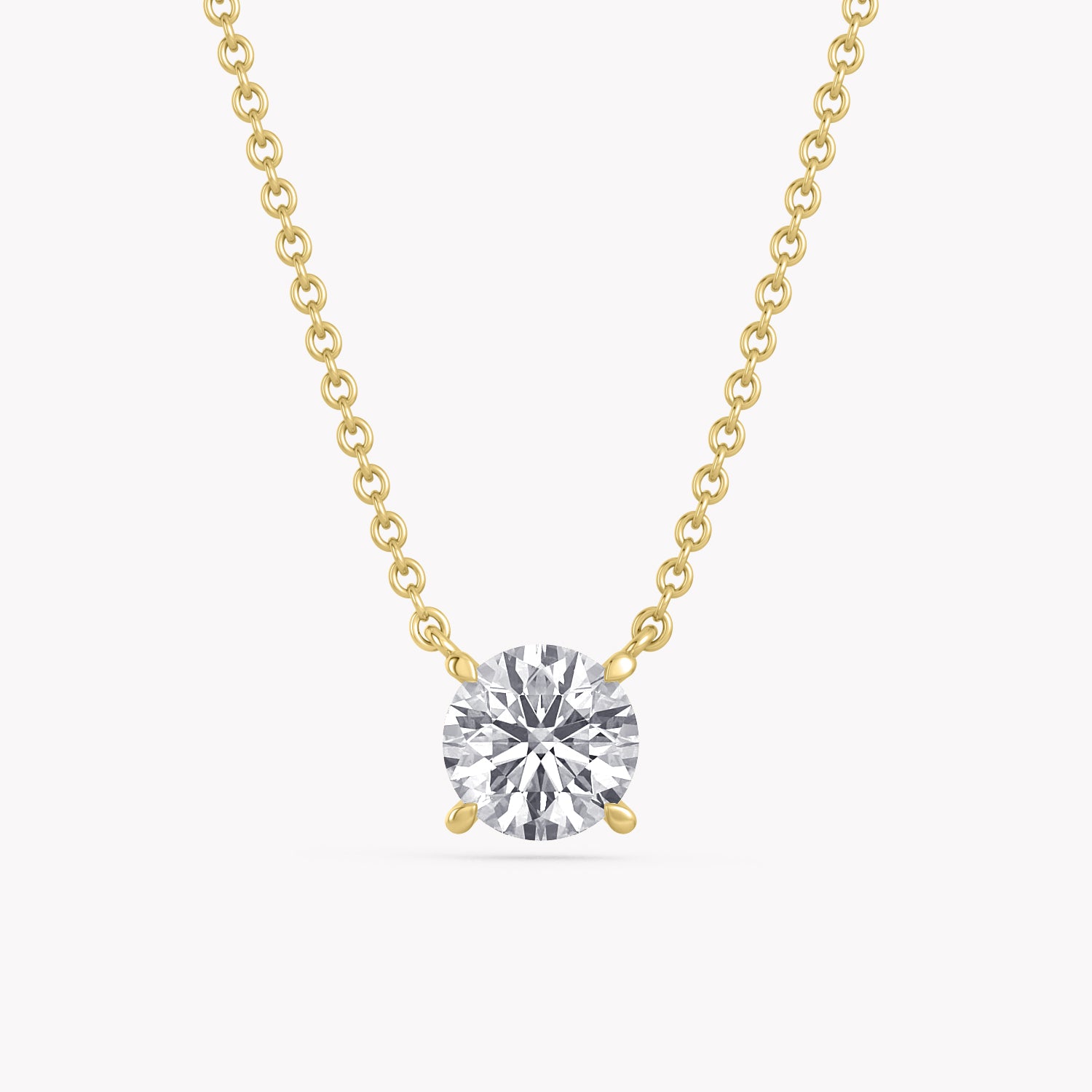 Halskette Gelbgold mit Solitär Labor Diamanten im Brillantschliff.