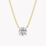 Halskette Gelbgold mit Solitär Labor Diamanten im Brillantschliff.