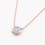 Halskette Rosegold mit Solitär Labor Diamanten im Brillantschliff.