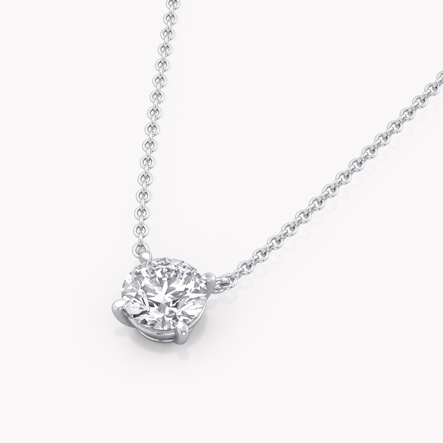 Halskette Weißgold mit Solitär Labor Diamanten im Brillantschliff.