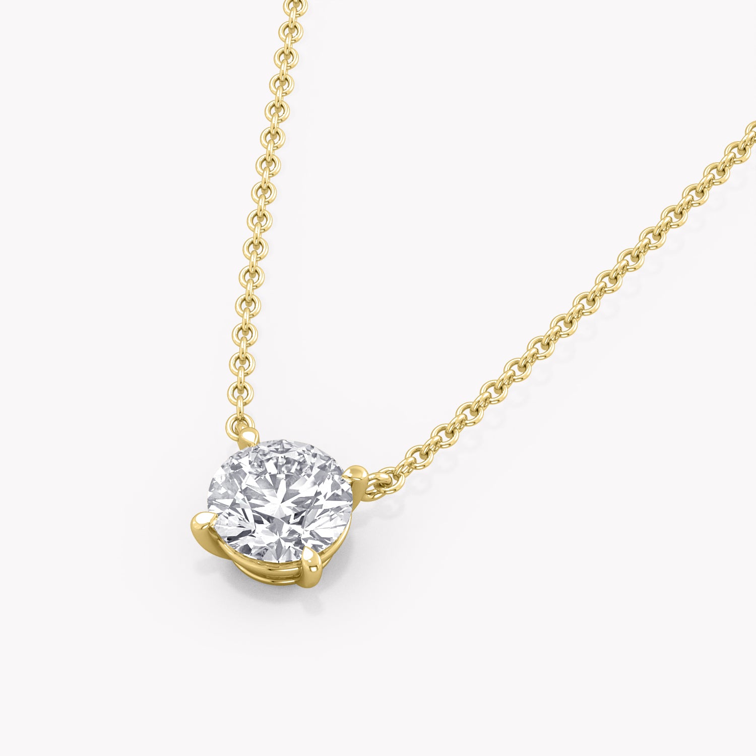 Halskette Gelbgold mit Solitär Labor Diamanten im Brillantschliff.