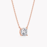 Halskette Rosegold mit Solitär Labor Diamanten im Brillantschliff.