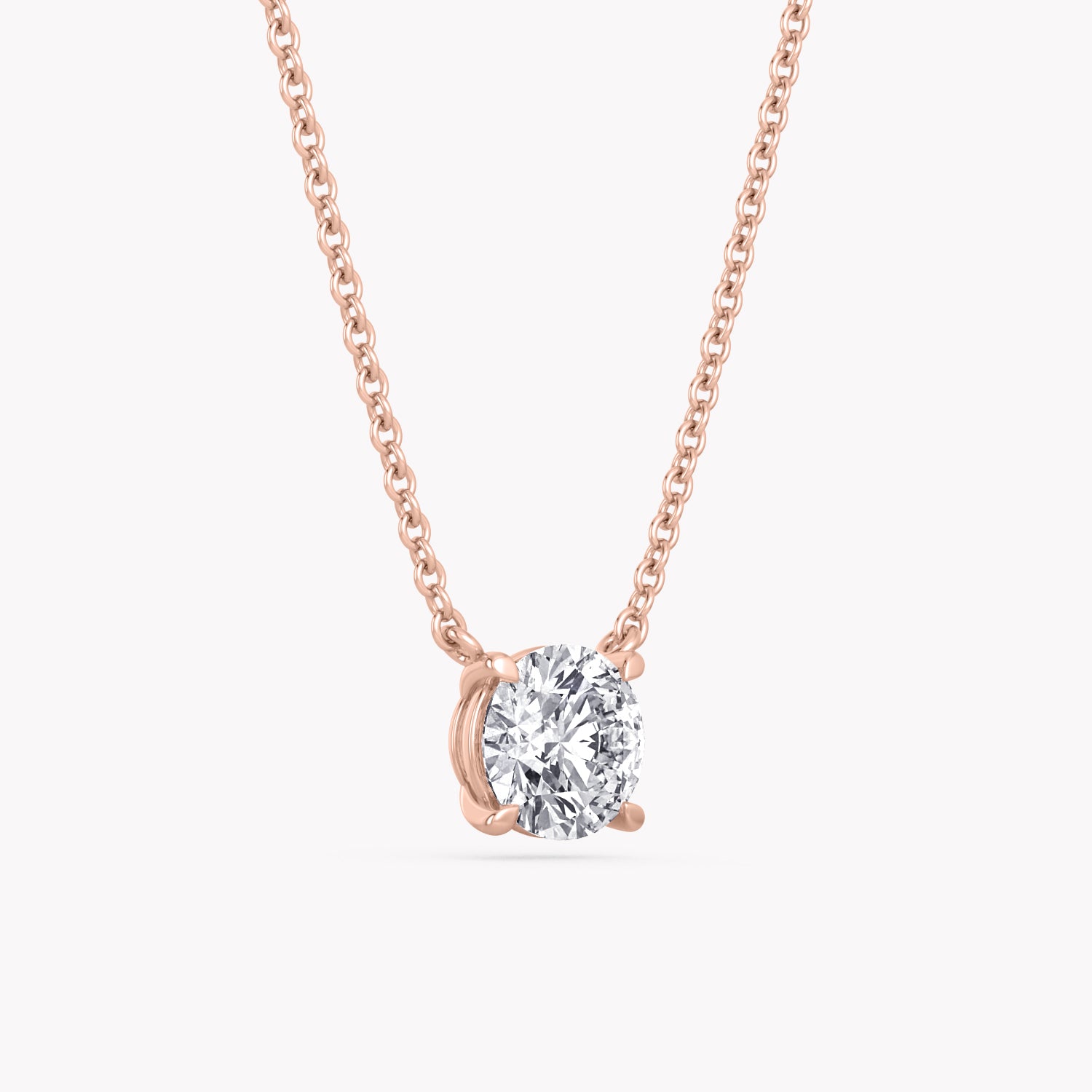 Halskette Rosegold mit Solitär Labor Diamanten im Brillantschliff.