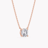 Halskette Rosegold mit Solitär Labor Diamanten im Brillantschliff.