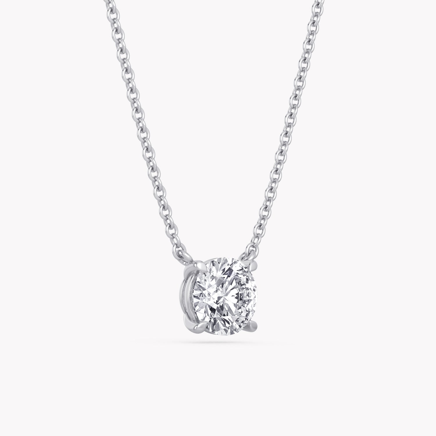 Halskette Weißgold mit Solitär Labor Diamanten im Brillantschliff.