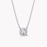 Halskette Weißgold mit Solitär Labor Diamanten im Brillantschliff.