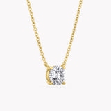 Halskette Gelbgold mit Solitär Labor Diamanten im Brillantschliff.