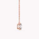 Halskette Rosegold mit Solitär Labor Diamanten im Brillantschliff.