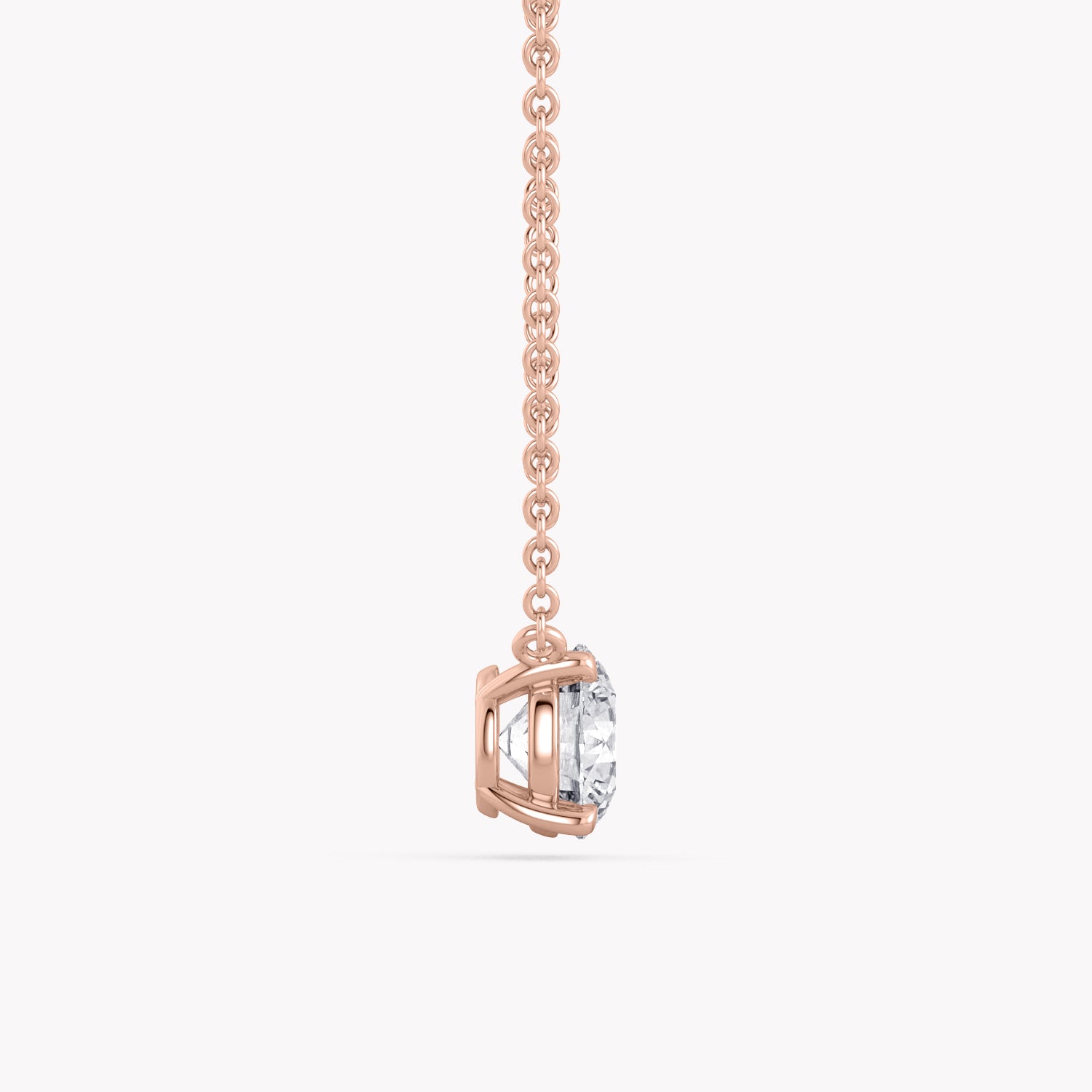 Halskette Rosegold mit Solitär Labor Diamanten im Brillantschliff.