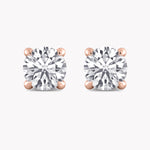 Ohrringe mit Diamanten | Gold Ohrstecker mit Labordiamanten handgefertigt aus recyceltem Rosegold by RYIA München 