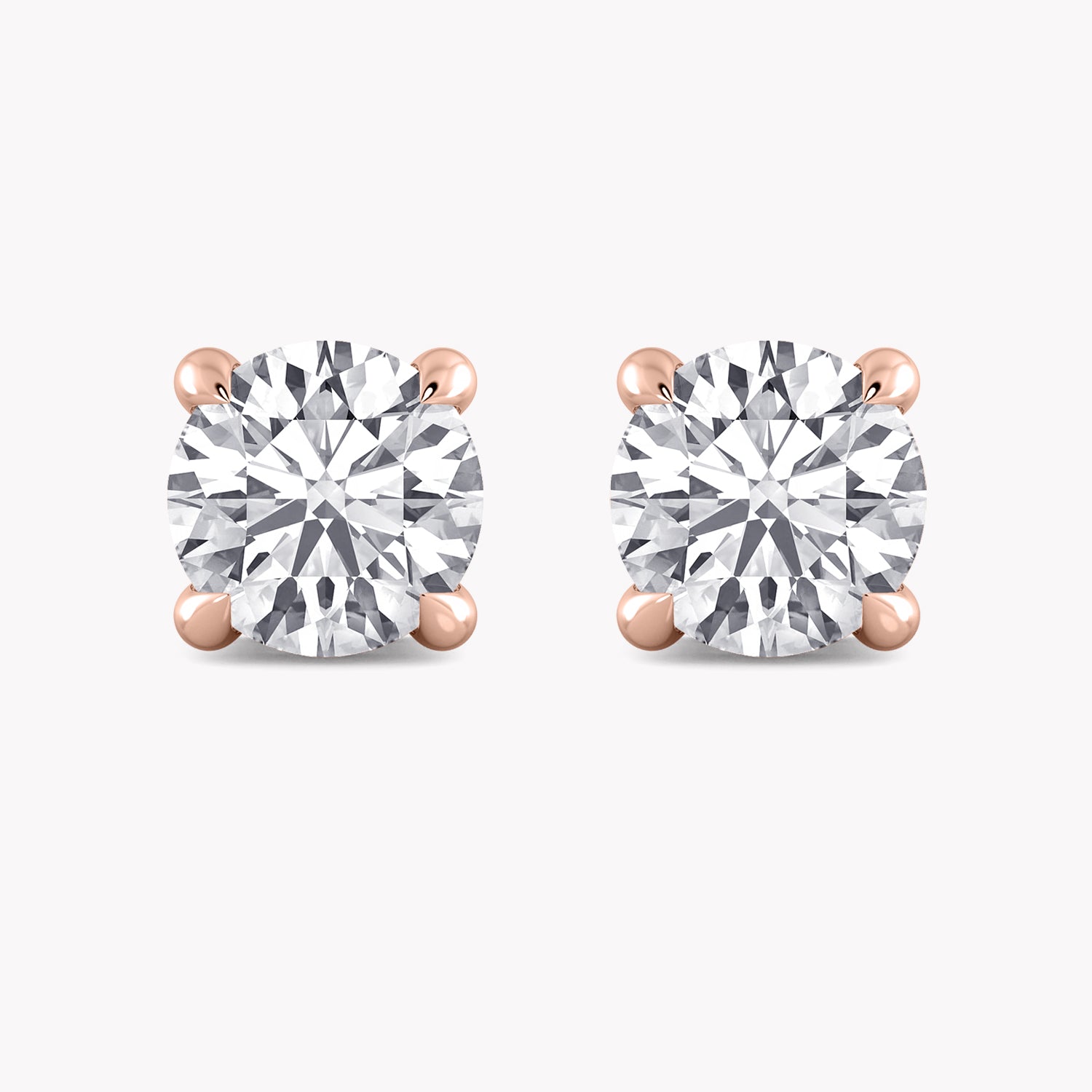 Ohrringe mit Diamanten | Gold Ohrstecker mit Labordiamanten handgefertigt aus recyceltem Rosegold by RYIA München 