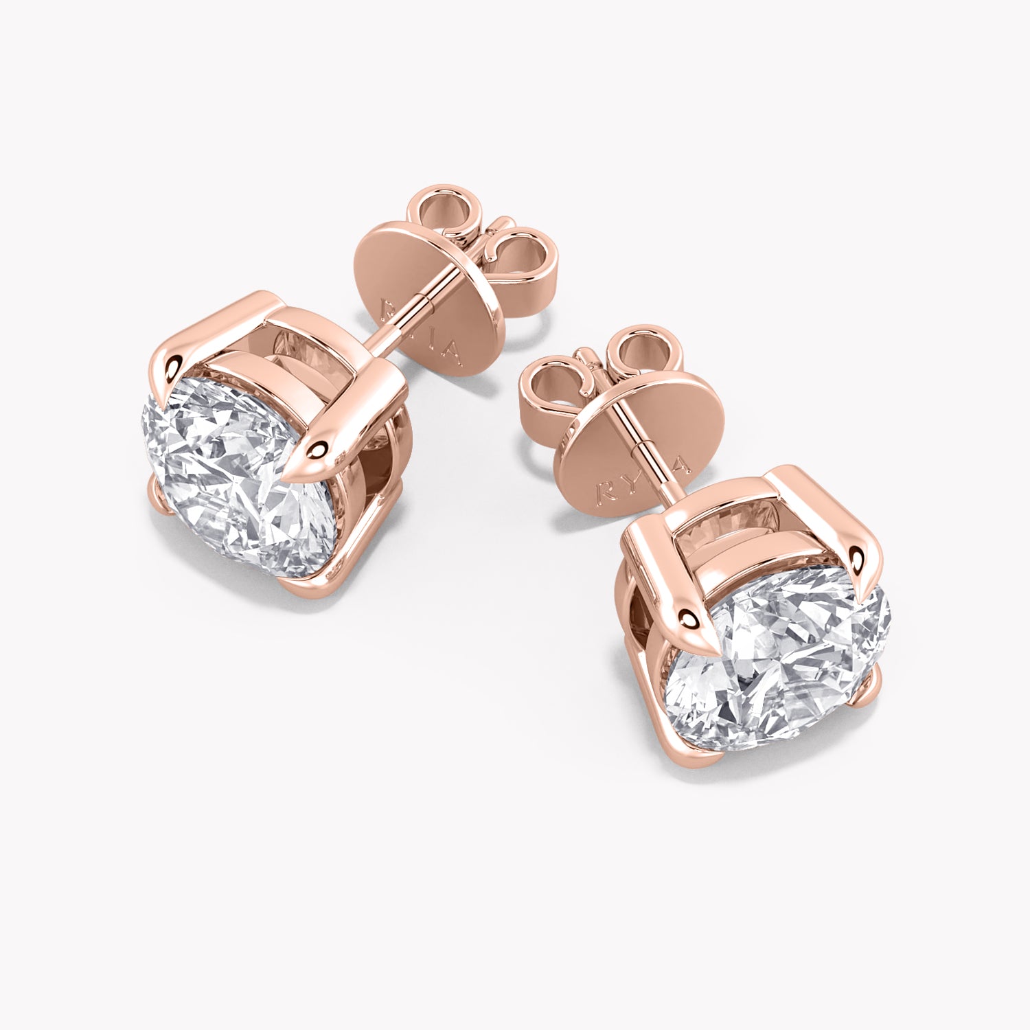 Ohrringe mit Diamanten | Gold Ohrstecker mit Labordiamanten handgefertigt aus recyceltem Rosegold by RYIA München