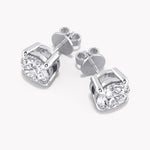 Ohrringe mit Diamanten | Gold Ohrstecker mit Labordiamanten handgefertigt aus recyceltem Weißgold by RYIA München 
