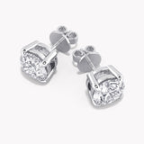 Ohrringe mit Diamanten | Gold Ohrstecker mit Labordiamanten handgefertigt aus recyceltem Weißgold by RYIA München 