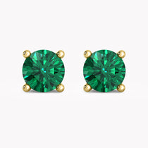Smaragd Ohrstecker Gelbgold 585, handgefertigt von RYIA Fine Jewelry München