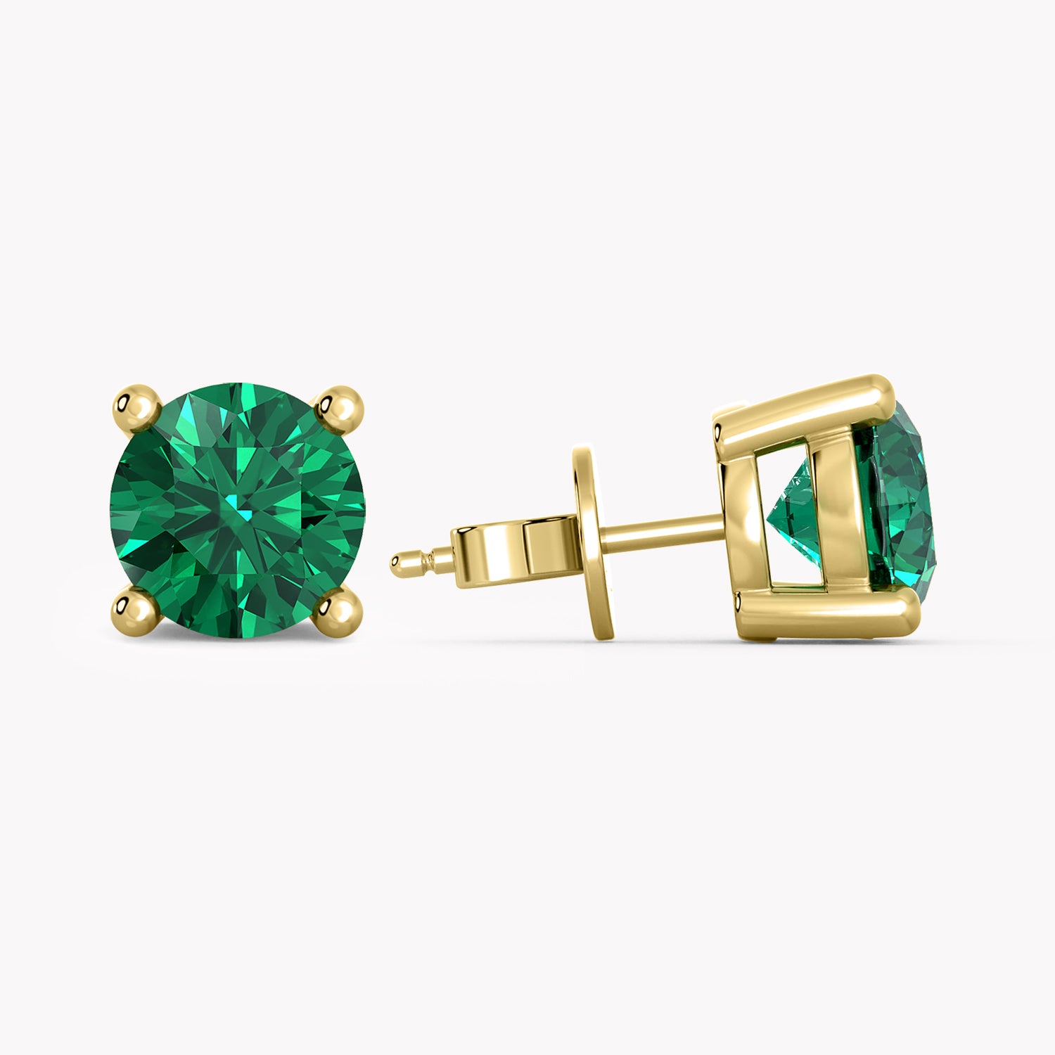 Smaragd Ohrstecker Gelbgold 585, handgefertigt von RYIA Fine Jewelry München