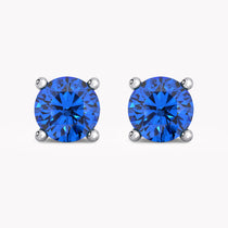 Saphir Ohrringe aus recyceltem 585er Weißgold, handgefertigt von RYIA Fine Jewelry