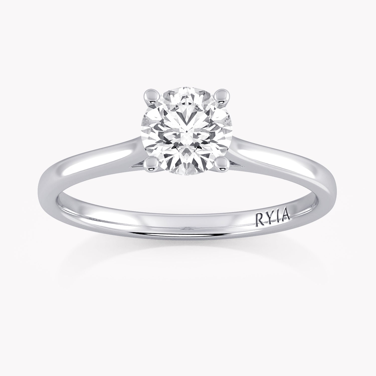 Silene Verlobungsring Platin mit Solitär Diamanten aus dem Labor in Brillantschliff, handgefertigt von RYIA Fine Jewelry