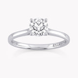 Silene Verlobungsring Platin mit Solitär Diamanten aus dem Labor in Brillantschliff, handgefertigt von RYIA Fine Jewelry
