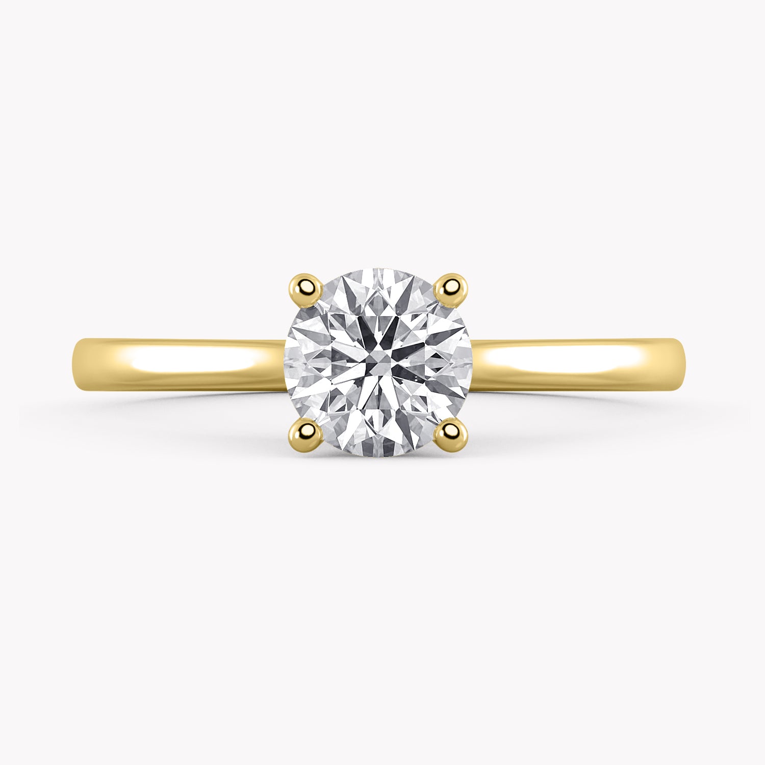Silene Verlobungsring Gelbgold mit Solitär Diamanten aus dem Labor in Brillantschliff, handgefertigt von RYIA Fine Jewelry