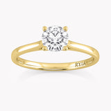 Silene Verlobungsring Gelbgold mit Solitär Diamanten aus dem Labor in Brillantschliff, handgefertigt von RYIA Fine Jewelry