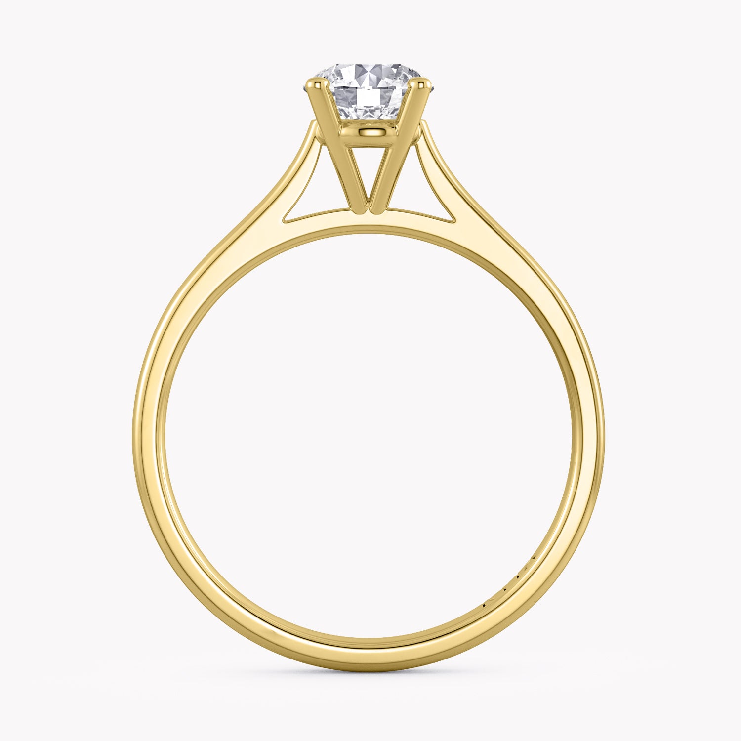 Silene Verlobungsring Gelbgold mit Solitär Diamanten aus dem Labor in Brillantschliff, handgefertigt von RYIA Fine Jewelry