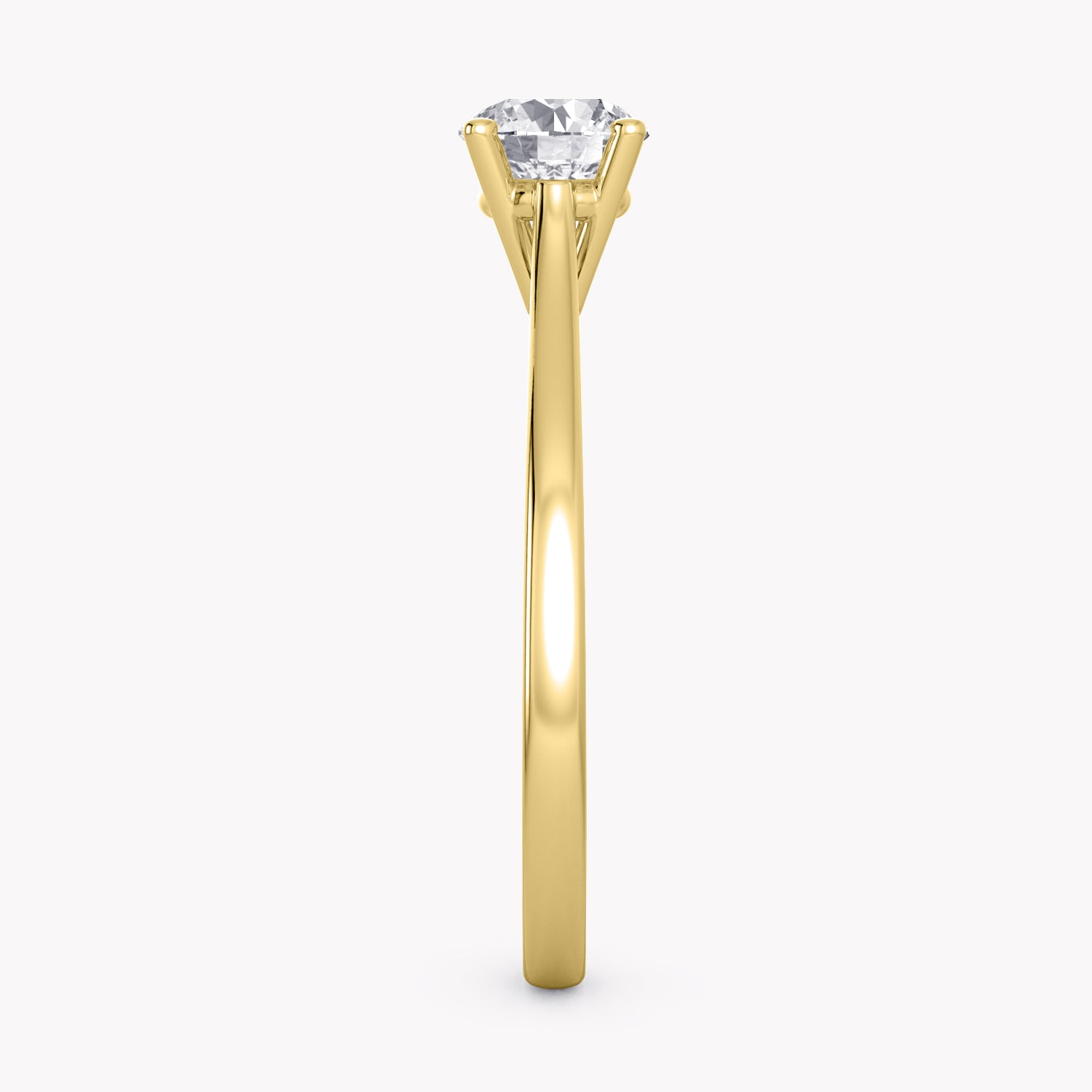 Silene Verlobungsring Gelbgold mit Solitär Diamanten aus dem Labor in Brillantschliff, handgefertigt von RYIA Fine Jewelry