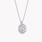 Halo-Halskette Weißgold mit Labordiamant-Anhänger, handgefertigt von RYIA Fine Jewelry