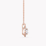 Halo-Halskette Rosegold mit Labordiamant-Anhänger, handgefertigt von RYIA Fine Jewelry