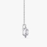 Halo-Halskette Weißgold mit Labordiamant-Anhänger, handgefertigt von RYIA Fine Jewelry