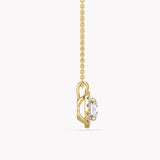 Halo-Halskette Gelbgold mit Labordiamant-Anhänger, handgefertigt von RYIA Fine Jewelry