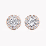 Halo-Ohrstecker Rosegold mit Labordiamanten, handgefertigt von RYIA Fine Jewelry 