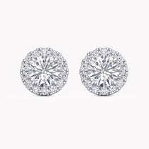Halo-Ohrstecker Weißgold mit Labordiamanten, handgefertigt von RYIA Fine Jewelry 