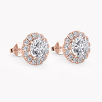 Halo-Ohrstecker Rosegold mit Labordiamanten, handgefertigt von RYIA Fine Jewelry 