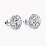 Halo-Ohrstecker Weißgold mit Labordiamanten, handgefertigt von RYIA Fine Jewelry 