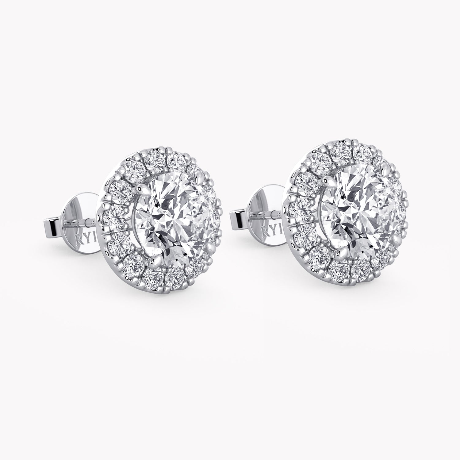 Halo-Ohrstecker Weißgold mit Labordiamanten, handgefertigt von RYIA Fine Jewelry 