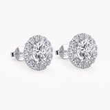 Halo-Ohrstecker Weißgold mit Labordiamanten, handgefertigt von RYIA Fine Jewelry 