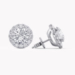 Halo-Ohrstecker Weißgold mit Labordiamanten, handgefertigt von RYIA Fine Jewelry 