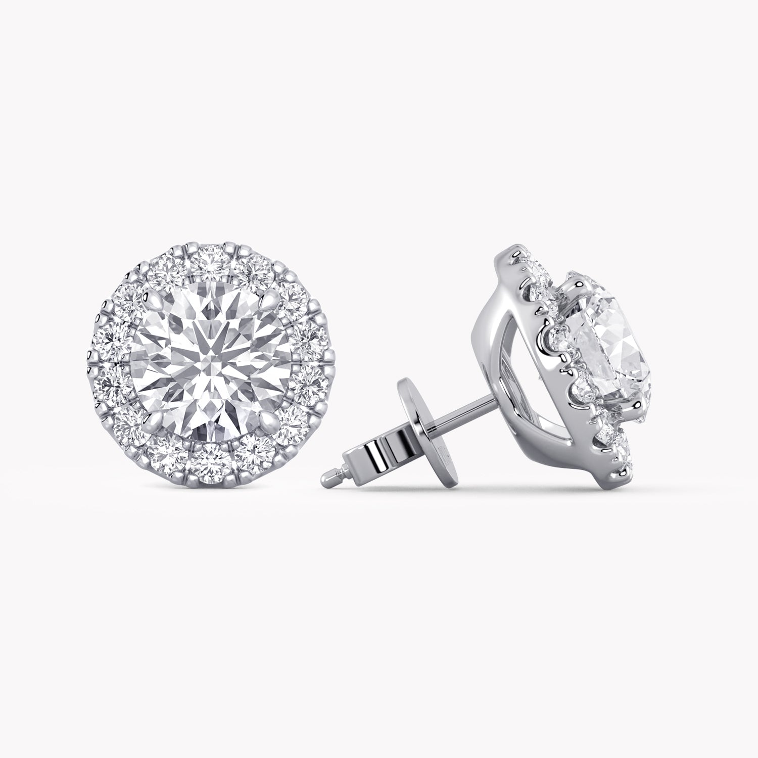 Halo-Ohrstecker Weißgold mit Labordiamanten, handgefertigt von RYIA Fine Jewelry 