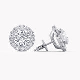 Halo-Ohrstecker Weißgold mit Labordiamanten, handgefertigt von RYIA Fine Jewelry 